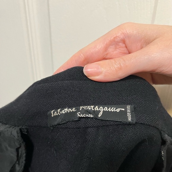 Vintage Salvatore Ferragamo Womens Asymmetrical Button Wool Coat Jacket Overcoat - Picture 3 of 15